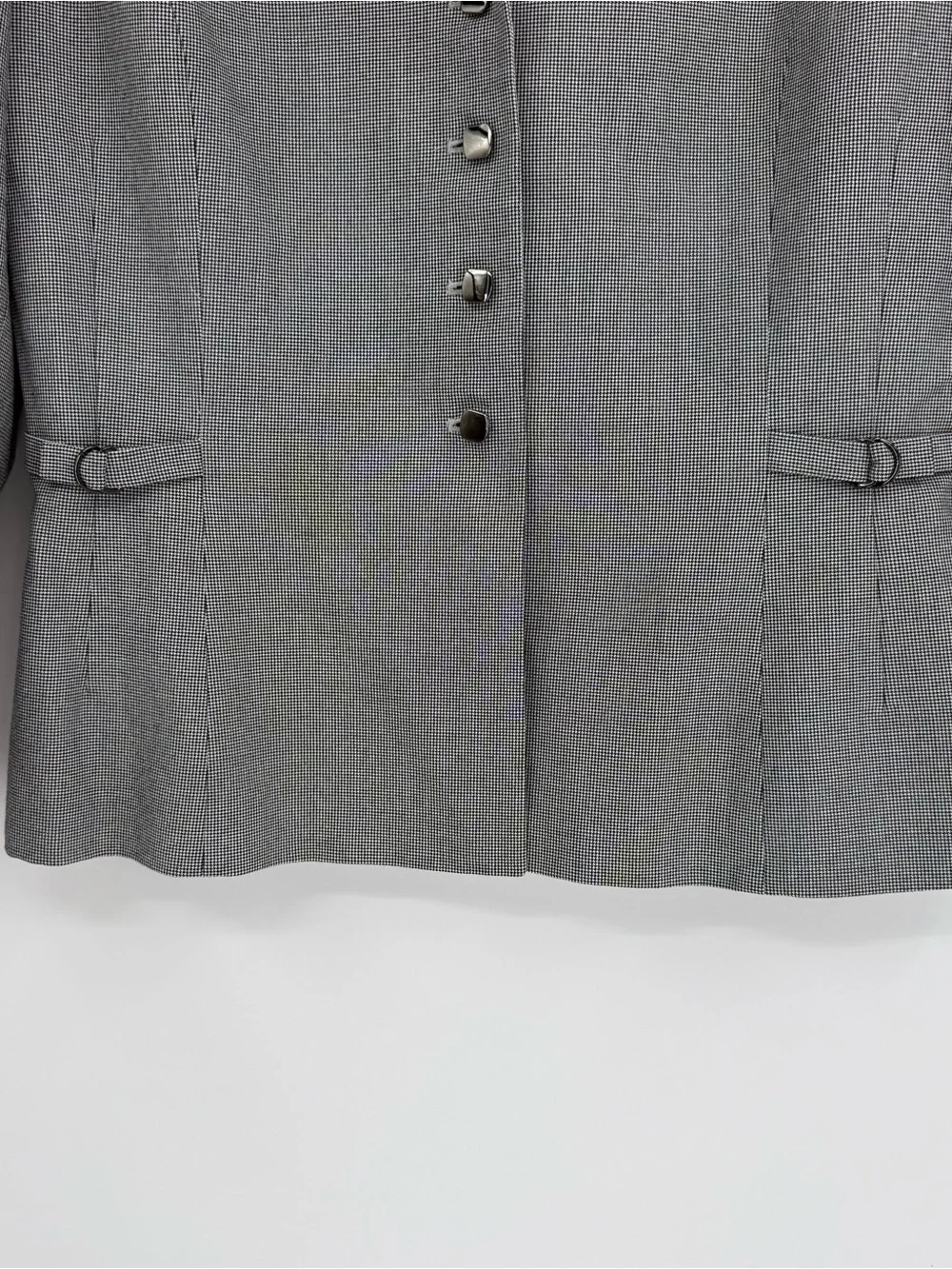 Tahari Blazer houndstooth Black White Women Size 10 Workwear 4-button Career. P